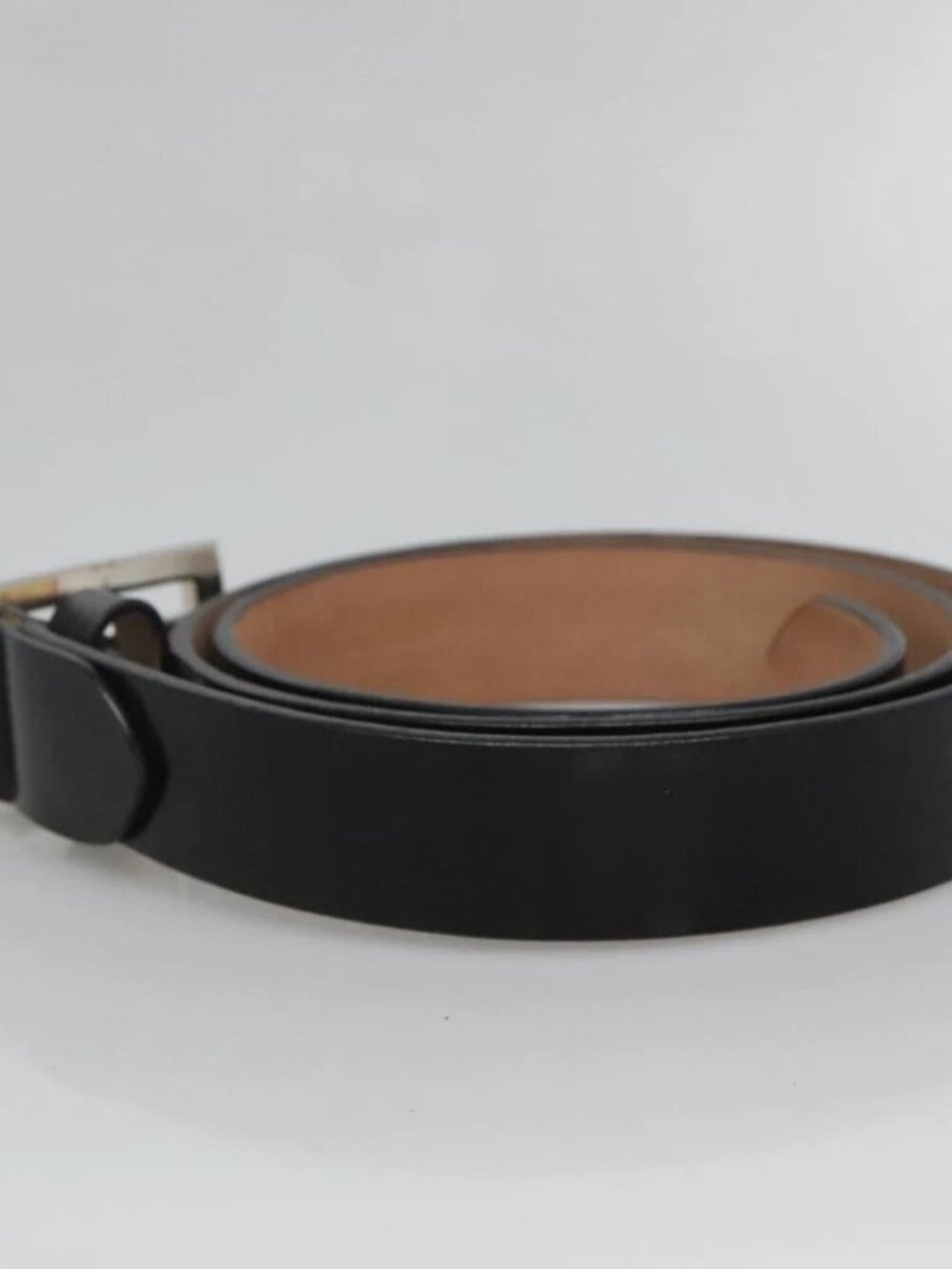 FENDI Belt Leather 41.3" Black Auth sw412 - Picture 5 of 11